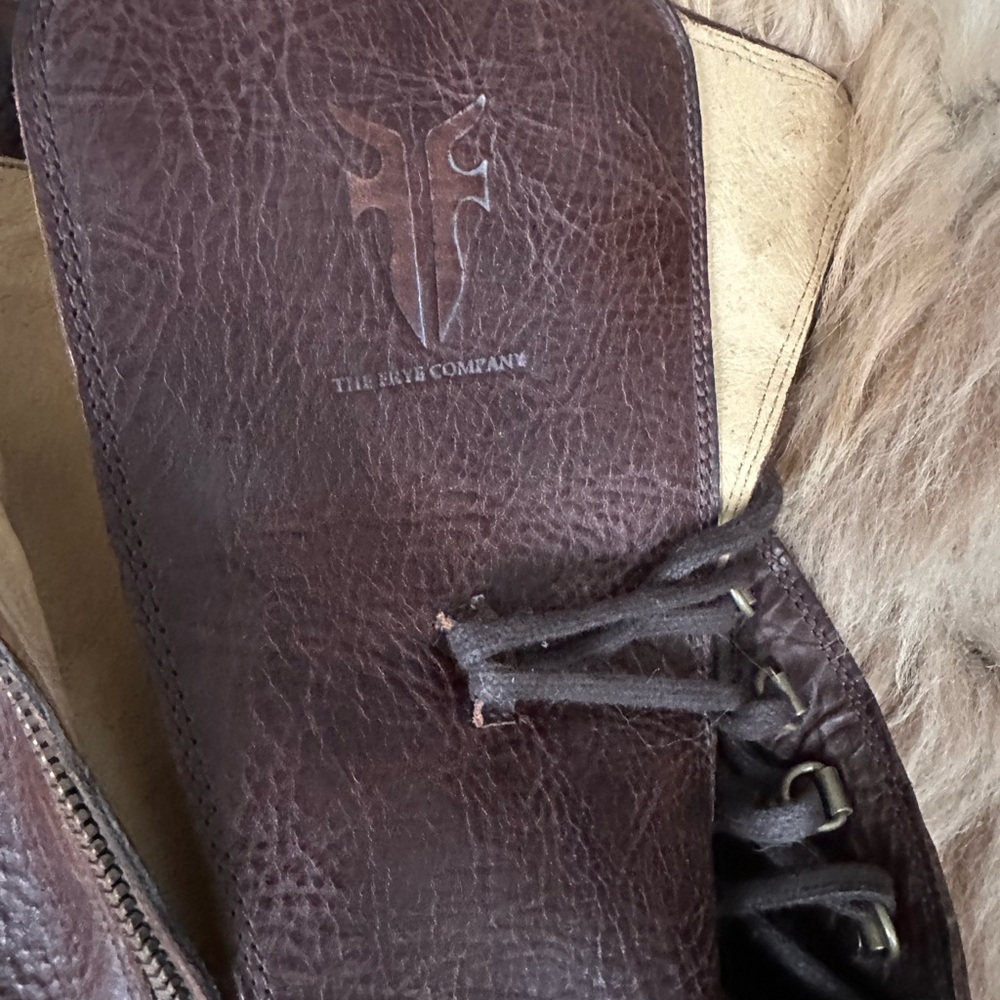 Frye Rogan Brown Lace-Up Knee-High Boots 9 Rare - Picture 13 of 15